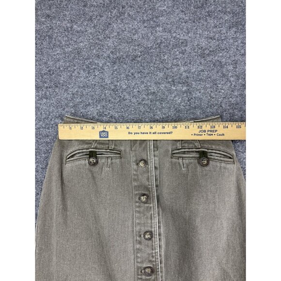 Denim Jean Skirt Womens Medium Brown Button Front High Waist Midi Pencil Denim - Picture 2 of 5